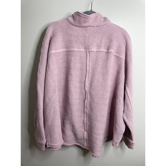 Free People FP BEACH Rowan Oversized Pullover Henley Sweatshirt Top Size XS NEW - Picture 4 of 6